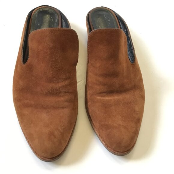 Robert Clergerie Paris Alicel Slides Mules Loafers Womens 38 8 Brown Suede Shoes - Picture 7 of 10